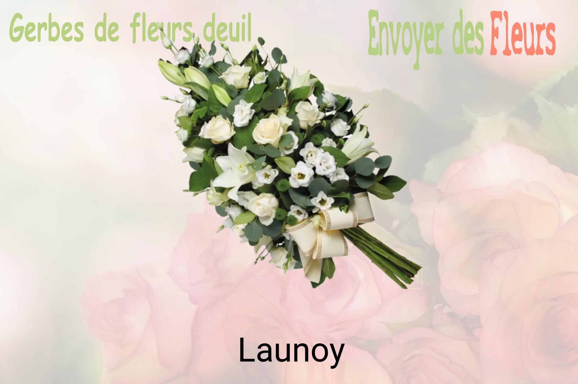 Gerbe de fleurs de deuil livrée à Launoy